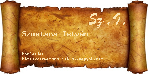Szmetana István névjegykártya