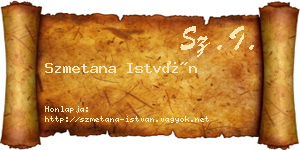 Szmetana István névjegykártya